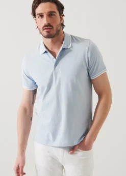PATRICK ASSARAF Pima Cotton Stretch Tipped Polo|Men Polos