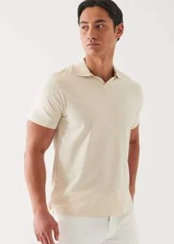 PATRICK ASSARAF Pima Cotton Stretch Tipped Open Polo|Men Polos