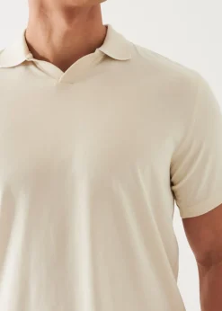 PATRICK ASSARAF Pima Cotton Stretch Tipped Open Polo|Men Polos
