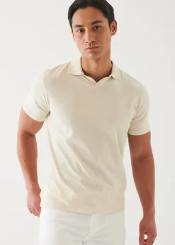 PATRICK ASSARAF Pima Cotton Stretch Tipped Open Polo|Men Polos