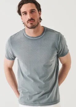 PATRICK ASSARAF Pima Cotton Stretch Vintage Wash T-Shirt|Men T-Shirts