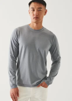 PATRICK ASSARAF Pima Cotton Stretch Vintage Wash Long-Sleeve T-Shirt|Men T-Shirts