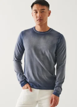 PATRICK ASSARAF Pima Cotton Stretch Vintage Wash Long-Sleeve T-Shirt|Men T-Shirts