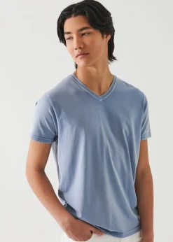 PATRICK ASSARAF Pima Cotton Stretch Vintage Wash V-Neck T-Shirt|Men T-Shirts