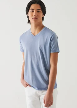 PATRICK ASSARAF Pima Cotton Stretch Vintage Wash V-Neck T-Shirt|Men T-Shirts