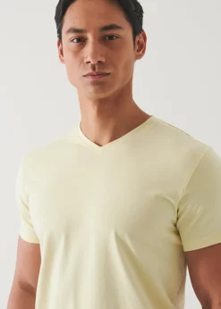 PATRICK ASSARAF Pima Cotton Stretch V-Neck T-Shirt|Men T-Shirts