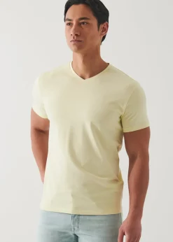 PATRICK ASSARAF Pima Cotton Stretch V-Neck T-Shirt|Men T-Shirts