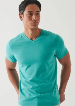 PATRICK ASSARAF Pima Cotton Stretch V-Neck T-Shirt|Men T-Shirts