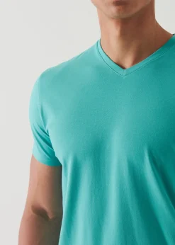 PATRICK ASSARAF Pima Cotton Stretch V-Neck T-Shirt|Men T-Shirts