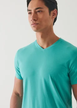 PATRICK ASSARAF Pima Cotton Stretch V-Neck T-Shirt|Men T-Shirts