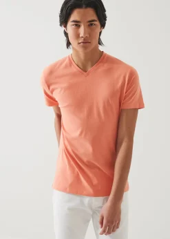 PATRICK ASSARAF Pima Cotton Stretch V-Neck T-Shirt|Men T-Shirts