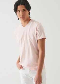 PATRICK ASSARAF Pima Cotton Stretch V-Neck T-Shirt|Men T-Shirts