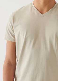 PATRICK ASSARAF Pima Cotton Stretch V-Neck T-Shirt|Men T-Shirts