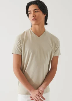 PATRICK ASSARAF Pima Cotton Stretch V-Neck T-Shirt|Men T-Shirts