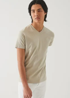 PATRICK ASSARAF Pima Cotton Stretch V-Neck T-Shirt|Men T-Shirts