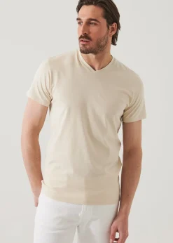 PATRICK ASSARAF Pima Cotton Stretch V-Neck T-Shirt|Men T-Shirts