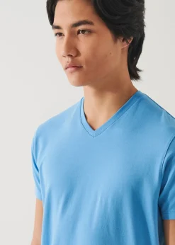 PATRICK ASSARAF Pima Cotton Stretch V-Neck T-Shirt|Men T-Shirts