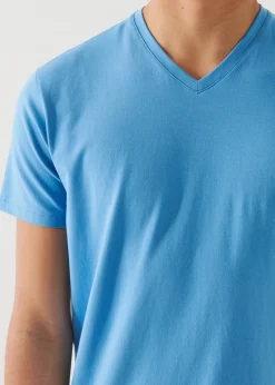 PATRICK ASSARAF Pima Cotton Stretch V-Neck T-Shirt|Men T-Shirts
