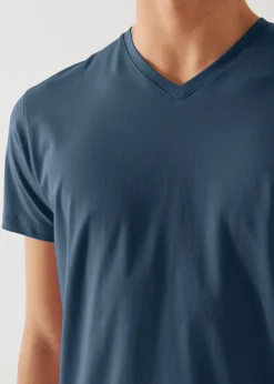 PATRICK ASSARAF Pima Cotton Stretch V-Neck T-Shirt|Men T-Shirts
