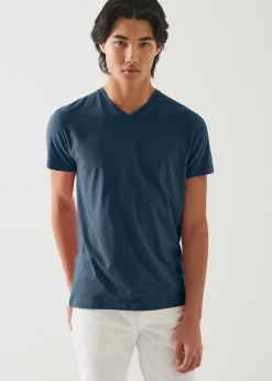PATRICK ASSARAF Pima Cotton Stretch V-Neck T-Shirt|Men T-Shirts