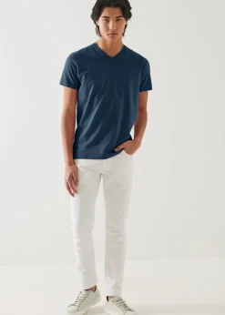PATRICK ASSARAF Pima Cotton Stretch V-Neck T-Shirt|Men T-Shirts