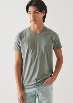 PATRICK ASSARAF Pima Cotton Stretch V-Neck T-Shirt|Men T-Shirts