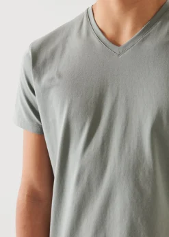 PATRICK ASSARAF Pima Cotton Stretch V-Neck T-Shirt|Men T-Shirts