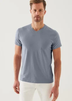 PATRICK ASSARAF Pima Cotton Stretch V-Neck T-Shirt|Men T-Shirts