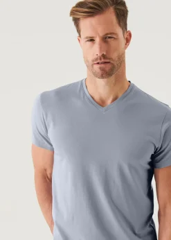 PATRICK ASSARAF Pima Cotton Stretch V-Neck T-Shirt|Men T-Shirts