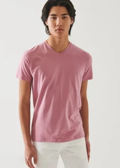 PATRICK ASSARAF Pima Cotton Stretch V-Neck T-Shirt|Men T-Shirts