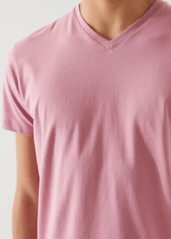 PATRICK ASSARAF Pima Cotton Stretch V-Neck T-Shirt|Men T-Shirts