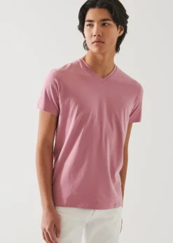 PATRICK ASSARAF Pima Cotton Stretch V-Neck T-Shirt|Men T-Shirts