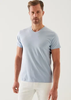 PATRICK ASSARAF Pima Cotton Stretch V-Neck T-Shirt|Men T-Shirts