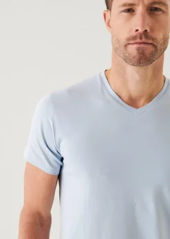 PATRICK ASSARAF Pima Cotton Stretch V-Neck T-Shirt|Men T-Shirts