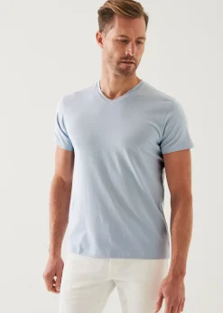PATRICK ASSARAF Pima Cotton Stretch V-Neck T-Shirt|Men T-Shirts