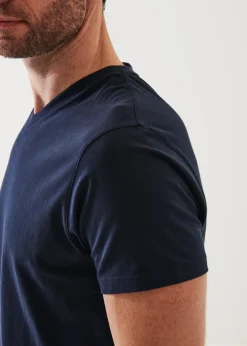 PATRICK ASSARAF Pima Cotton Stretch V-Neck T-Shirt|Men T-Shirts