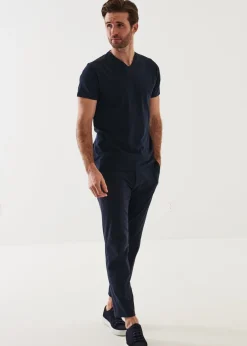 PATRICK ASSARAF Pima Cotton Stretch V-Neck T-Shirt|Men T-Shirts