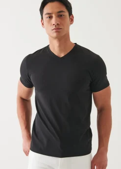 PATRICK ASSARAF Pima Cotton Stretch V-Neck T-Shirt|Men T-Shirts