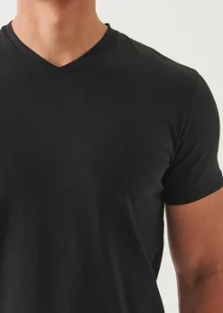 PATRICK ASSARAF Pima Cotton Stretch V-Neck T-Shirt|Men T-Shirts