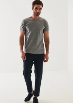 PATRICK ASSARAF Pima Cotton Stretch V-Neck T-Shirt|Men T-Shirts