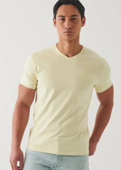 PATRICK ASSARAF Pima Cotton Stretch V-Neck T-Shirt|Men T-Shirts