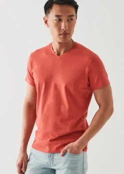 PATRICK ASSARAF Pima Cotton Stretch V-Neck T-Shirt|Men T-Shirts