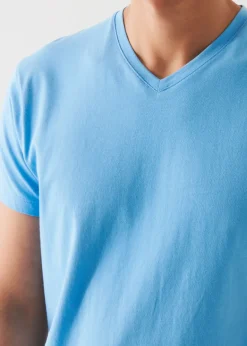 PATRICK ASSARAF Pima Cotton Stretch V-Neck T-Shirt|Men T-Shirts