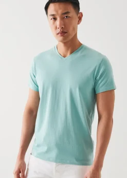 PATRICK ASSARAF Pima Cotton Stretch V-Neck T-Shirt|Men T-Shirts