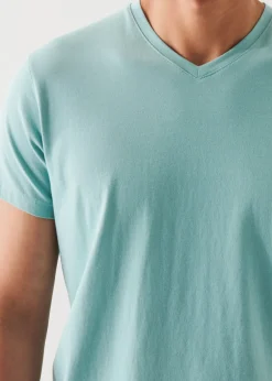 PATRICK ASSARAF Pima Cotton Stretch V-Neck T-Shirt|Men T-Shirts