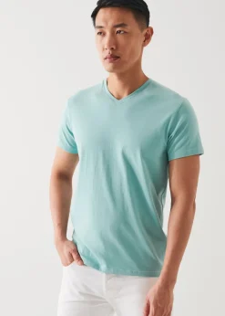 PATRICK ASSARAF Pima Cotton Stretch V-Neck T-Shirt|Men T-Shirts