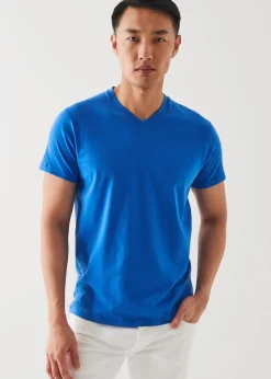PATRICK ASSARAF Pima Cotton Stretch V-Neck T-Shirt|Men T-Shirts
