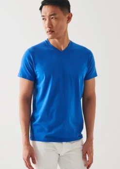 PATRICK ASSARAF Pima Cotton Stretch V-Neck T-Shirt|Men T-Shirts