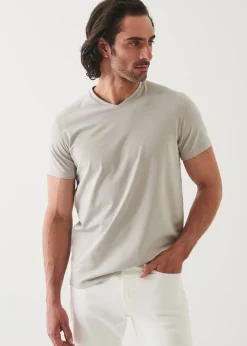 PATRICK ASSARAF Pima Cotton Stretch V-Neck T-Shirt|Men T-Shirts