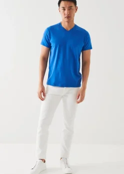 PATRICK ASSARAF Pima Cotton Stretch V-Neck T-Shirt|Men T-Shirts